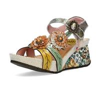 LAURA VITA Sandales Mode Femme Barry 41, Pointure:38 EU, La Couleur:Beige