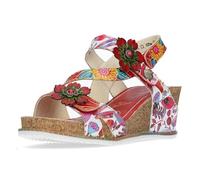 LAURA VITA Sandales Mode Femme Bonito 27, Pointure:38 EU, La Couleur:Rouge