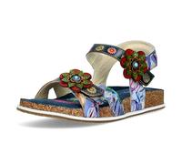 LAURA VITA Sandales Mode Femme Brcyano 12, Pointure:37 EU, La Couleur:Bleu