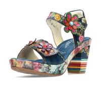 LAURA VITA Sandales Mode Femme Nellao 05, Pointure:39 EU, La Couleur:Bleu