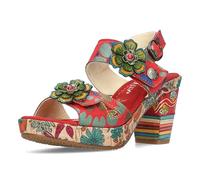 LAURA VITA Sandales Mode Femme NELLAO-15, Pointure:39 EU, La Couleur:Rouge