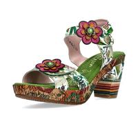 LAURA VITA Sandales Mode Femme NELLAO 36, Pointure:39 EU, La Couleur:Vert