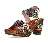 LAURA VITA Sandales Mode Femme NELLAO 36, Pointure:41 EU, La Couleur:Marron