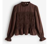 lauraashley Laura Ashley Shirred Long Sleeve Blouse Brun FR 46 (EU 44)