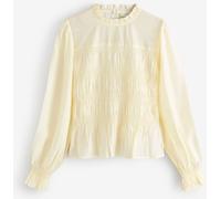 lauraashley Laura Ashley Shirred Long Sleeve Blouse crème FR 48 (EU 46)