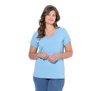 LAURASØN T-Shirt à col V et Manches 1/2. Oeko-TEX Made in Green Bleu Clair 56+ 837109718-56+