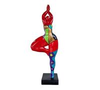 Laure TERRIER Grande Statue Danseuse Ronde et colorée. Sculpture Femme 52 cm en résine Peinte à la Main, modèle Sofia pièce Unique signée