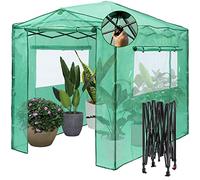 LAUREL CANYON Serre pop-up de 2,4 x 1,8 m avec 2 fenêtres latérales enroulables en maille, serre portable avec porte enroulable et cadre à installation rapide