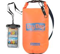 Laurel & Mason Sac étanche avec étui étanche pour téléphone portable, multicolore, 10 l, Sac étanche avec étui de téléphone IPX8, sangles réglables, mousqueton et boussole, hermétique