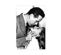 Lauren Bacall et Humphrey Bogart Photographie vintage - Art mural rétro - Impression photo de passage sombre - Poster sur toile pour décoration murale de salon, chambre à coucher, sans cadre