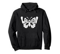 Lauren Butterfly - Word Art personnalisé avec nom mignon Sweat à Capuche
