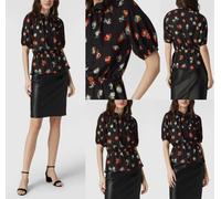 Lauren Ralph Lauren Blouse À Col Nœud Florale Chemisier T-shirt Tee S