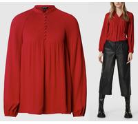 Lauren Ralph Lauren Blouse À Plis Chemisier Top T-Shirt Rouge À Lèvres XS