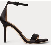 Lauren Ralph Lauren Lauren Ralph Lauren Black Allie Satin Effect Strap Leather Heel Sandals