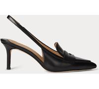 Lauren Ralph Lauren Lauren Ralph Lauren Black Khloe Leather Sling Back Loafer Heels Black 4 EU 37