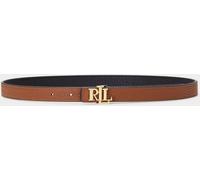 Lauren Ralph Lauren Lauren Ralph Lauren Black/Lauren Tan 1.9cm Skinny Logo Reversible Pebbled Leather Belt