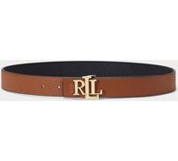 Lauren Ralph Lauren Lauren Ralph Lauren Black/Lauren Tan 2.5cm Logo Reversible Pebbled Leather Belt