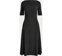 Lauren Ralph Lauren Lauren Ralph Lauren Black Munzie Rib Knit Stretch Cotton Midi Dress Black Medium