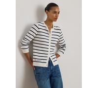 Lauren Ralph Lauren Lauren Ralph Lauren Blue Ralhan Stripe Cable Knit Crest Logo Cardigan