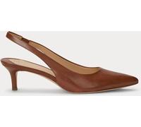 Lauren Ralph Lauren Lauren Ralph Lauren Brown Lolah Burnished Leather Slingback Pumps Brown 4 EU 37