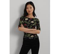 Lauren Ralph Lauren Lauren Ralph Lauren Chrome Black Stretch Cotton Boatneck Top