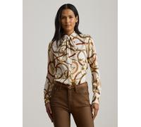 Lauren Ralph Lauren Lauren Ralph Lauren Cream Kristy Chain Print Necktie Bow Blouse