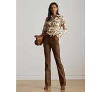 Lauren Ralph Lauren Lauren Ralph Lauren Cream Multi Kristy Classic Fit Print Twill Tie Neck Shirt