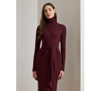 Lauren Ralph Lauren Lauren Ralph Lauren Dark Garnet Vaureen Tie Front Turtle Neck Dress Dark Garnet X-Large