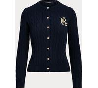 Lauren Ralph Lauren Lauren Ralph Lauren Navy Blue Ralhan Cable Knit Cotton Cardigan