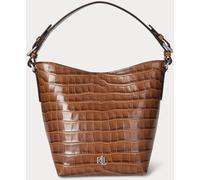 Lauren Ralph Lauren Lauren Ralph Lauren Tobacco Witley Croc-Embossed Medium Bucket Bag