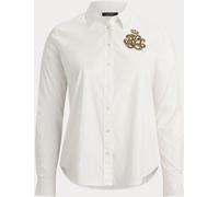 Lauren Ralph Lauren Lauren Ralph Lauren White Curve Jamelko Classic Fit Logo Cotton-Blend Shirt White XXL (EU 48-50)