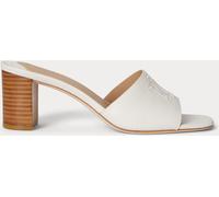Lauren Ralph Lauren Lauren Ralph Lauren White Everley Block-Heel Nappa Leather Sandals