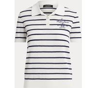 Lauren Ralph Lauren Lauren Ralph Lauren White Natrissa Stripe Cable Knit Polo Shirt White X-Large (EU 48-50)