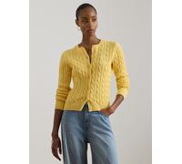Lauren Ralph Lauren Lauren Ralph Lauren Yellow Ralhan Cable Knit Cotton Cardigan