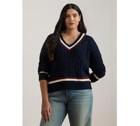 Lauren Ralph Lauren Plus Pull-over bleu marine / bordeaux / blanc, Taille 8XL