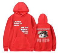 Lauren Spencer Smith Merch The Art Of Being A Mess World Tour Sweat à capuche à manches longues Unisexe Album Merch, Rouge, 4XL