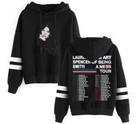 Lauren Spencer Smith The Art Of Being A Mess Tour Dates Pull sans poche Barres parallèles Manches Streetwear, Noir , XXS