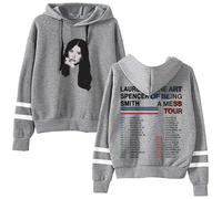 Lauren Spencer Smith The Art Of Being A Mess Tour Dates Pull sans poche Barres parallèles Manches Streetwear, gris, XS