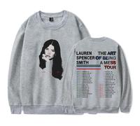 Lauren Spencer Smith The Art Of Being A Mess Tour Dates T-shirt à manches longues pour femmes hommes et femmes, gris, XS