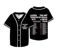 Lauren Spencer Smith The Art of Being A Mess Tour Dates T-shirts de baseball pour femmes hommes col en V T-shirt à manches courtes, Style 4, XXL