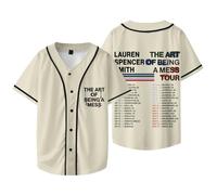 Lauren Spencer Smith The Art of Being A Mess Tour Dates T-shirts de baseball pour femmes hommes col en V T-shirt à manches courtes, style 1, S