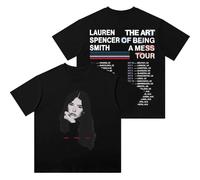 Lauren Spencer Smith The Art of Being A Mess Tour Dates Wash T-Shirts Femmes Hommes Coton T-shirt à manches courtes, style 3, XXL