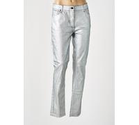 lauren vidal pantalons femme de couleur argent