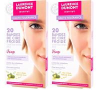 LAURENCE DUMONT HAUTE TOLÉRANCE 20 bandes de cire froide Visage Peau sensible : Peau lisse et douce (Lot de 2)