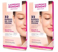 LAURENCE DUMONT INSTITUT 32 bandes de cire froide Sourcils & Petites zones Tous types de peaux : Peau lisse et douce (Lot de 2)