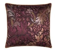 Laurence Llewelyn-Bowen Coussin Garni de Velours, Impression Artistique et Artisanale, Coussin décoratif, 1 pièce, 55 x 55 cm, Bordeaux, 100% Polyester recyclé