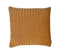 Laurence Llewelyn-Bowen - Coussin tressé uni Or Orange - 43 x 43 cm - Coussin en Velours avec Rembourrage/Rembourrage Inclus - Coussin Crochet doré - Collection Amory de Coussins tressés