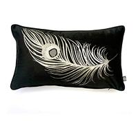 Laurence Llewelyn-Bowen Dandy Coussin Garni de Velours, 100% Polyester, Noir, 50 x 30cm (Filled Cushion)