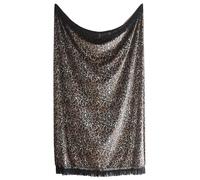 Laurence Llewelyn-Bowen, Jeté de lit Velours doré 130x180 cm 100% Polyester recyclé Bord frangé Adulte imprimé léopard thème Animal