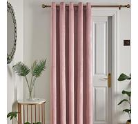Laurence Llewelyn-Bowen - Rideau Simple en Velours Rose poudré 168 x 214 cm - 1 Panneau - Rideau à œillets Rose poudré - Rideau Thermique et insonorisant en Rose poudré